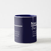 Navy Personalized Name Coffee Mug Tweekleurige Koffiemok (Center)
