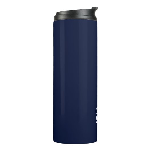 Navy Personalized Text Mrs Name Thermosbeker (Gedraaid links)
