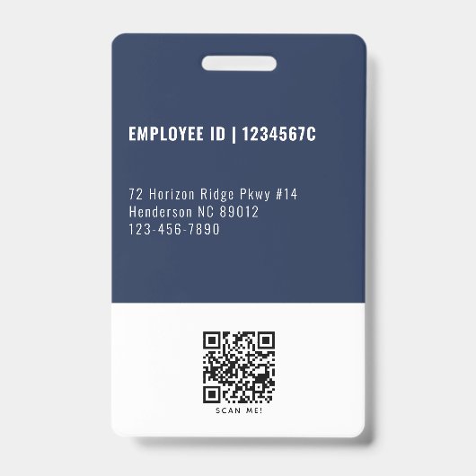 Navy Personeels-ID Foto QR-code Logo Badge (Achterkant)