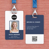 Navy Personeels-ID Foto QR-code Logo Badge
