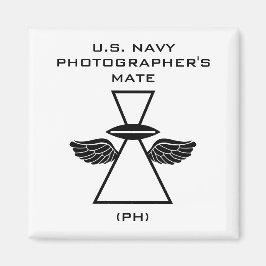 Navy Photographer IFGA met wings Square Magnet Magneet
