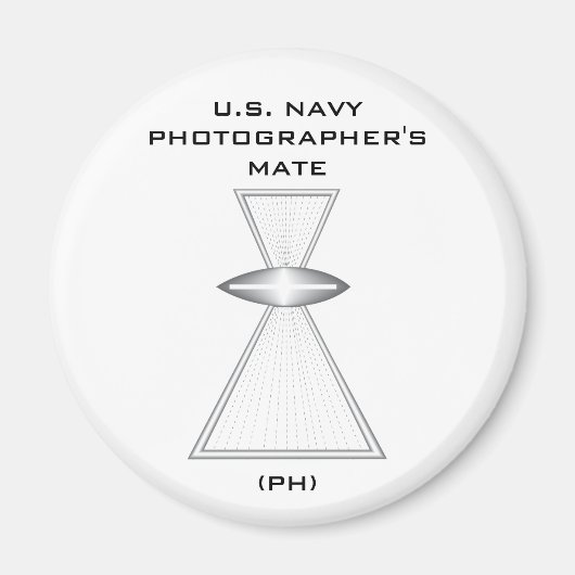 Navy Photographer IFGA No Wings Round Magnet Magneet (Voorkant)