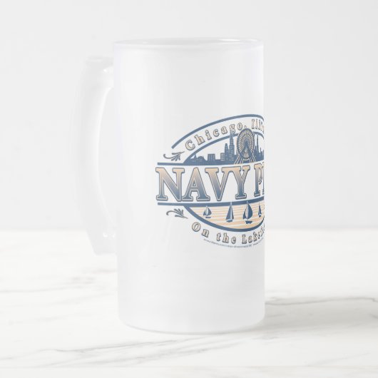 Navy Pier Chicago Matglas Bierpul (Voorkant links)