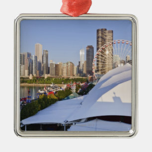 Navy Pier en Downtown Chicago Metalen Ornament