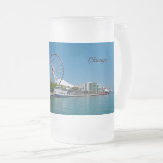 Navy Pier Frosted Mok (Voorkant rechts)