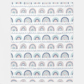 Navy Pink Blanket Soft Rainbows Boho Kids Accent Fleece Deken (Voorkant)