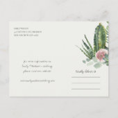 NAVY PINK FLORAL DESERT CACTI FAUNA BEWAREN DE DAT AANKONDIGINGSKAART (Achterkant)