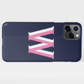 Navy Pink Initiaal iPhone Hoesje (Achterkant horizontaal)