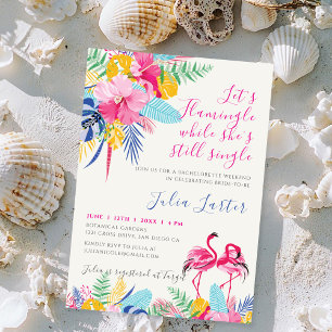 Navy Pink Tropical Wild Forest Bachelorette Party Kaart