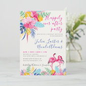 Navy Pink Tropical Wild Forest Wedding Receptie Kaart (Staand voorkant)