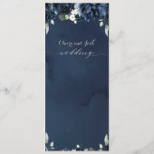 Navy Pioen Bruiloft  Diner Menu (Achterkant)