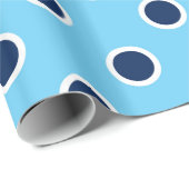 Navy Polka Dot Pattern on Light Blue Gift Wrap Cadeaupapier (Rol Hoek)