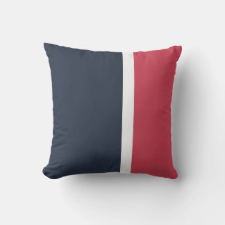 Navy Red en White Modern Striped Outdoor Pillow Buitenkussen