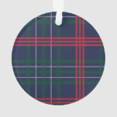 Navy Red Green Tartan Pset Custom Dog Foto Ornament (achterkant)