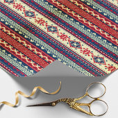 Navy Red Nordic Ugly Christmas Sweater Gift Wrap Cadeaupapier