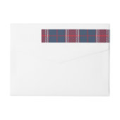 Navy Red Plaid Tartan Buffel Modern Minimalist (Achterkant)