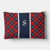 Navy Red Tartan Pset Monogram Etui (Achterkant)