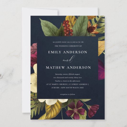 NAVY RETRO BURGUNDY GEEL KAART (Voorkant)