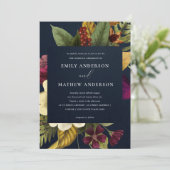 NAVY RETRO BURGUNDY GEEL KAART (Staand voorkant)