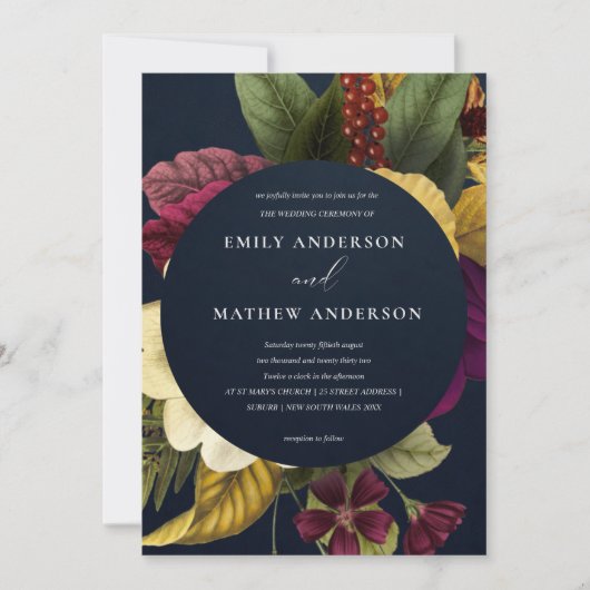 NAVY RETRO BURGUNDY GEEL KAART (Voorkant)