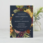 NAVY RETRO BURGUNDY GEEL KAART (Staand voorkant)