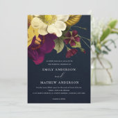 NAVY RETRO BURGUNDY GEEL KAART (Staand voorkant)