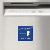 Navy Rhode Island Wedding Save the Date Map Magneet (Insitu (Vaatwasser))