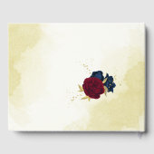 Navy rood bloemengoud gastenboek (Achterkant)