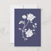 Navy Roos Bridal Shower Kaart (Achterkant)