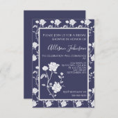 Navy Roos Bridal Shower Kaart (Voorkant / Achterkant)