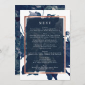 Navy Roos Gold Bouquet Wedding Menu (Voorkant / Achterkant)