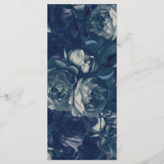 Navy Roos Gold Bouquet Wedding Program Programma (Achterkant)