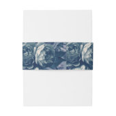 Navy Roos Gold Bouquet Wedding Uitnodigingen Wikkel (Achterkant Voorbeeld)