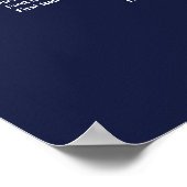 Navy Roos Gold Floral Wedding Table Seating Chart Poster (Hoek)