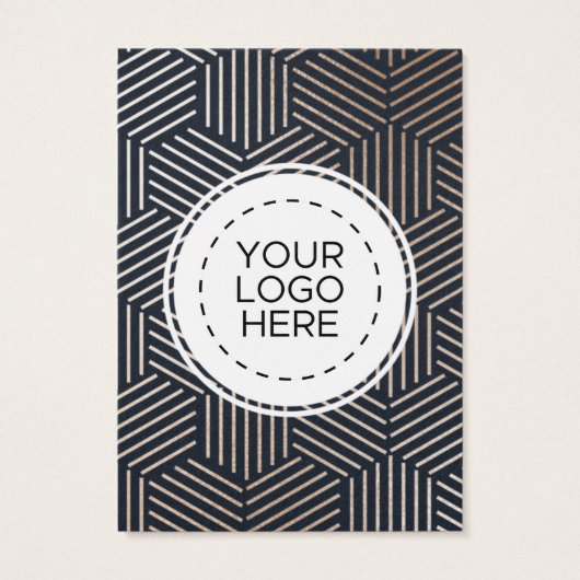 Navy Roos Gold Geometric Earring Display Card Visitekaartje (Achterkant)