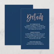 Navy & Roos Gold Glam Chic Wedding Details Invoege