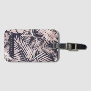 Navy & Roos Gold Palms Bagagelabel
