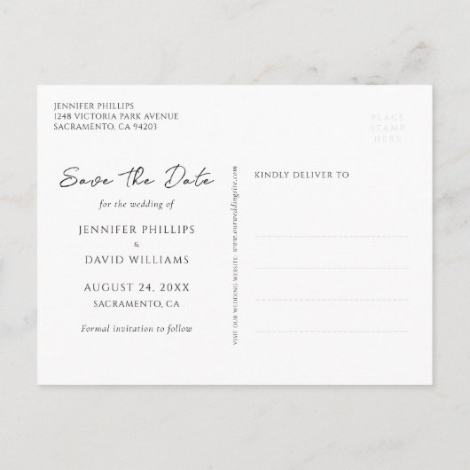 Navy Roos Gouden Folie Glitter Bruiloft Save The D Aankondigingskaart (Achterkant)