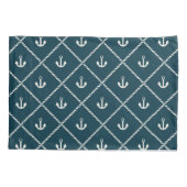 Navy Rope en Anchor Pattern Kussensloop (Achterkant-Links)