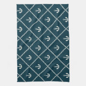 Navy Rope en Anchor Pattern Theedoek (Verticaal)