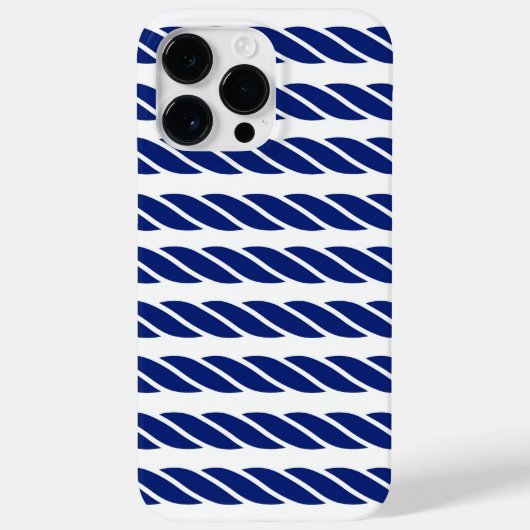 Navy Rope Stripes Nautische achtergrond Case-Mate iPhone Case (Achterkant)