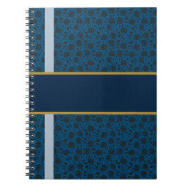 Navy Rose Damask Notitieboek