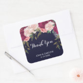 Navy rose floral merci faveurs stickers mariage (Enveloppe)
