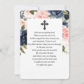 Navy Roze Bloemen Waterverf Begrafenis Gebed Kaart (Achterkant)