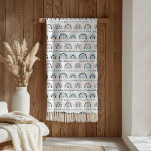 Navy Roze Deken Zachte Regenbogen Boho Kinderen Ac