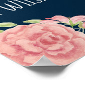 Navy roze pony's citeren trouwbord poster