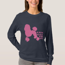 Navy roze roodles Vrouwen Lange hoes T Shirt