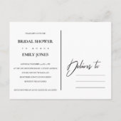 NAVY ROZE ROOS WATERVERF FLORALE BRUIDSSHOWER UITNODIGING BRIEFKAART (Achterkant)