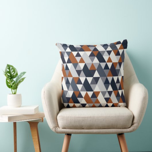 Navy Rust Geometry IV Kussen (Stoel)