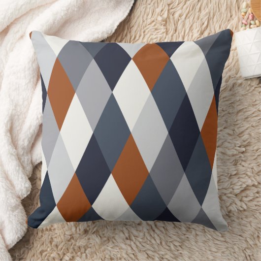 Navy Rust Geometry VII Kussen (Deken)